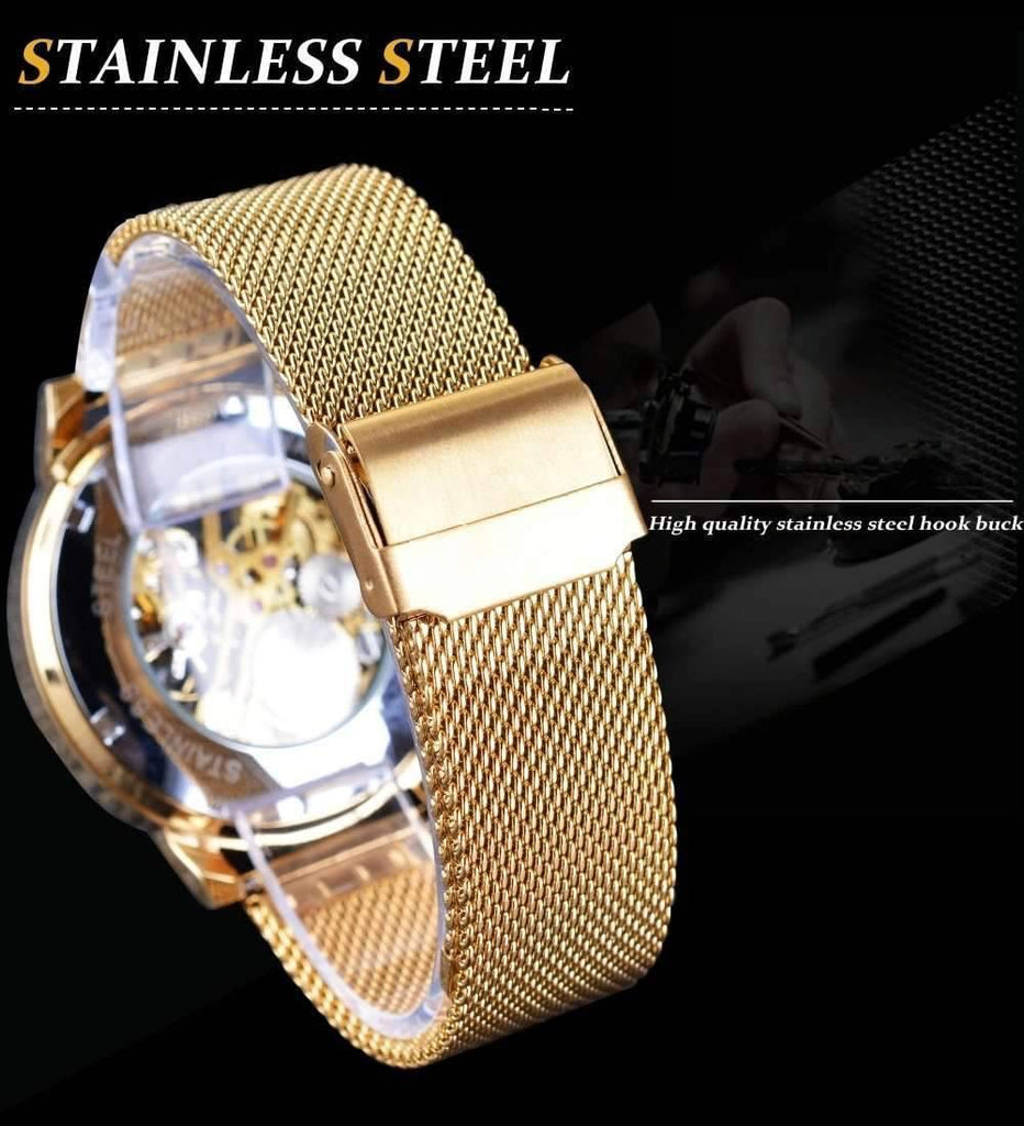 Transparent Case 3D Logo Engraving Men’s Mechanical Watch Mechanical Watches GMT