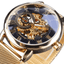 Transparent Case 3D Logo Engraving Men’s Mechanical Watch Mechanical Watches GMT Black Golden