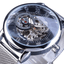 Transparent Case 3D Logo Engraving Men’s Mechanical Watch Mechanical Watches GMT Black Silver