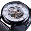 Transparent Case 3D Logo Engraving Men’s Mechanical Watch Mechanical Watches GMT Black White