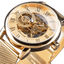 Transparent Case 3D Logo Engraving Men’s Mechanical Watch Mechanical Watches GMT Golden