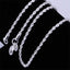 Twisted Rope Silver Chain Necklace Chain Necklaces SUMENG Store 22inch