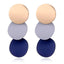 Uneven Metal Round Earrings Drop Earrings xiyanike Official Store Gold Grey Blue