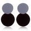 Uneven Metal Round Earrings Drop Earrings xiyanike Official Store Grey Black