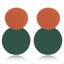 Uneven Metal Round Earrings Drop Earrings xiyanike Official Store Orange Green