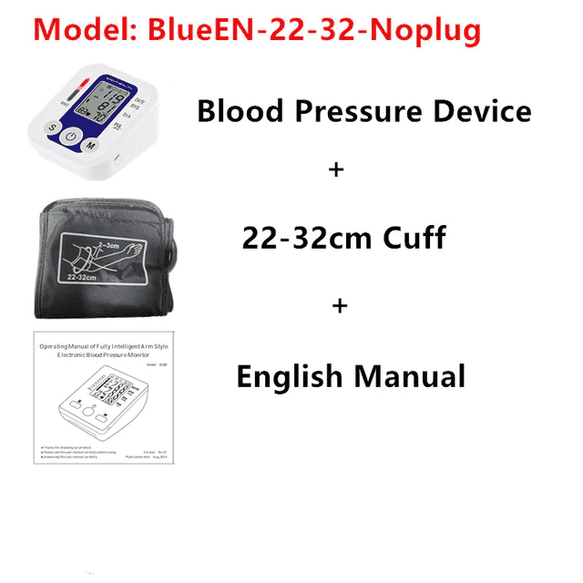 Upper Arm Automatic Digital Blood Pressure Monitor Blood Pressure JZK Life House Store BlueEN-22-32-NoPlug