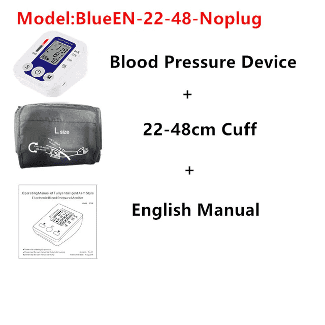 Upper Arm Automatic Digital Blood Pressure Monitor Blood Pressure JZK Life House Store BlueEN-22-48-NoPlug