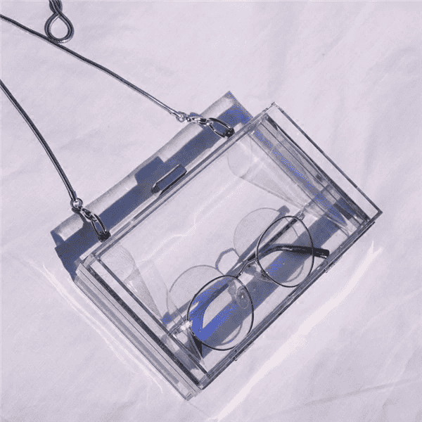 Versatile Acrylic Transparent Chain Box Clutch Bag for Women Clutches Gnirue Store Silvery Transparent