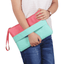 Versatile Candy Color Patchwork Leather Clutch Bag for Women Clutches DBFashion Store Green (30cm<Max Length<50cm)