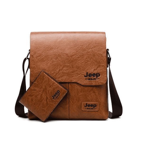 Versatile Casual Leather Single Strap Crossbody bag for Men Crossbody Bags jeep buluo Qriginal Store Small Khaki