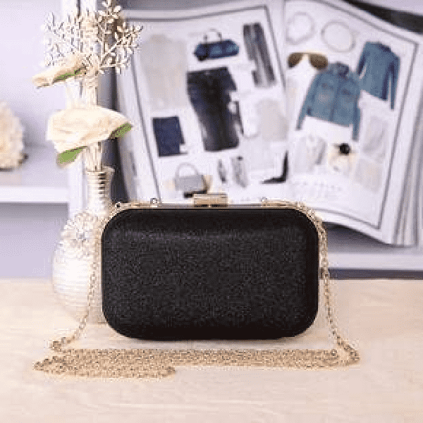 Versatile Chain Shoulder Leather Clutch Bag for Women Clutches Ant book Store black
