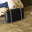 Versatile Chain Shoulder Leather Clutch Bag for Women Clutches Ant book Store black large