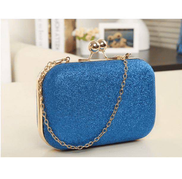 Versatile Chain Shoulder Leather Clutch Bag for Women Clutches Ant book Store clip blue