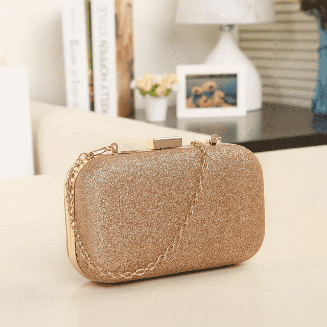 Versatile Chain Shoulder Leather Clutch Bag for Women Clutches Ant book Store gold