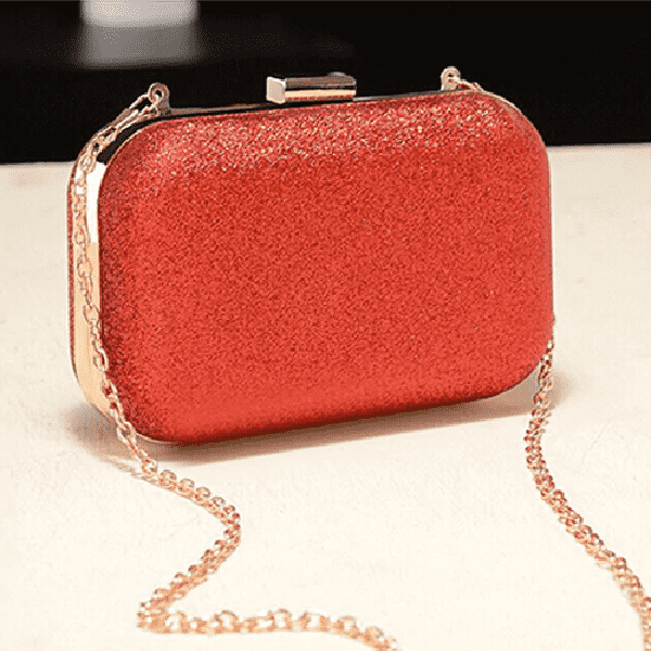 Versatile Chain Shoulder Leather Clutch Bag for Women Clutches Ant book Store Red