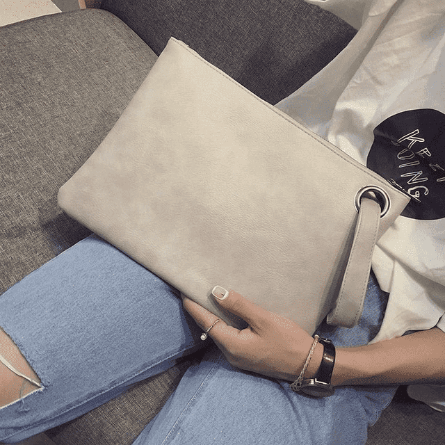 Versatile Envelope Shaped Leather Clutch Bag for Women Clutches HuiHan Trading Co.,Ltd. Store beige (30cm<Max Length<50cm)