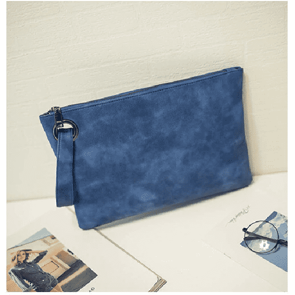 Versatile Envelope Shaped Leather Clutch Bag for Women Clutches HuiHan Trading Co.,Ltd. Store Blue (30cm<Max Length<50cm)