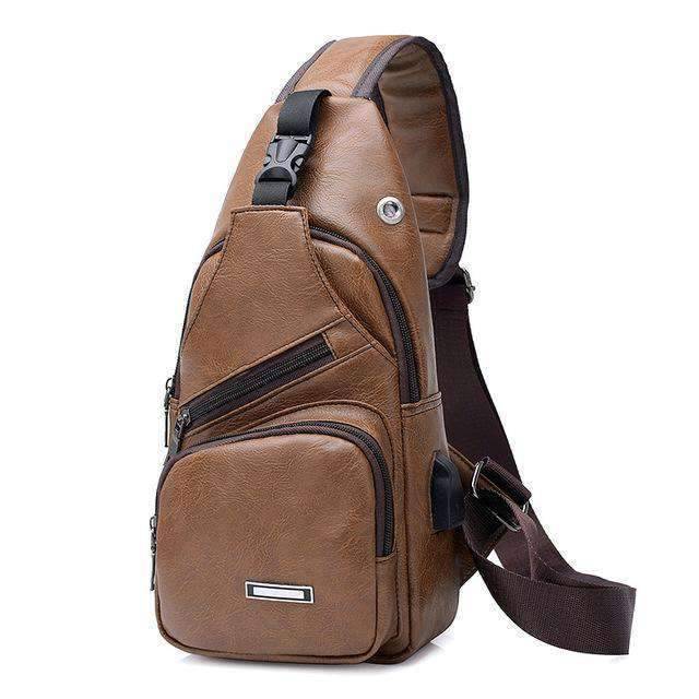Versatile Leather Fashioned Oxford Soft Crossbody Bag for Men and Women Crossbody Bags runningtiger Schoolbag Store DYZ888 Khaki
