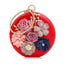 Versatile Round Flower Crafted Leather Clutch Bag for Women Clutches Milisente Store Red