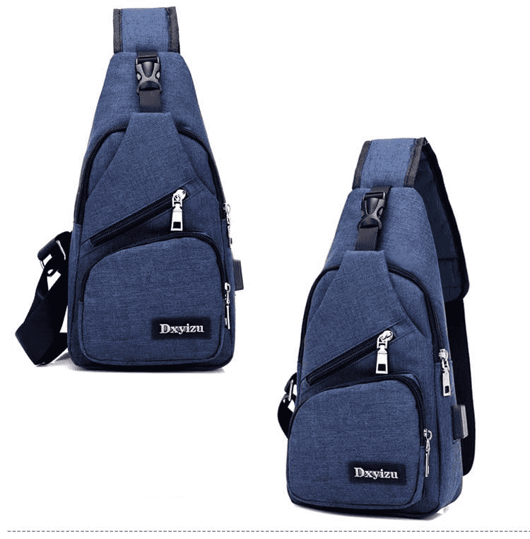 Versatile Sling Shoulder Nylon Solid Crossbody Bag for Men and Women Crossbody Bags Cooperate Happily Store Deep blue