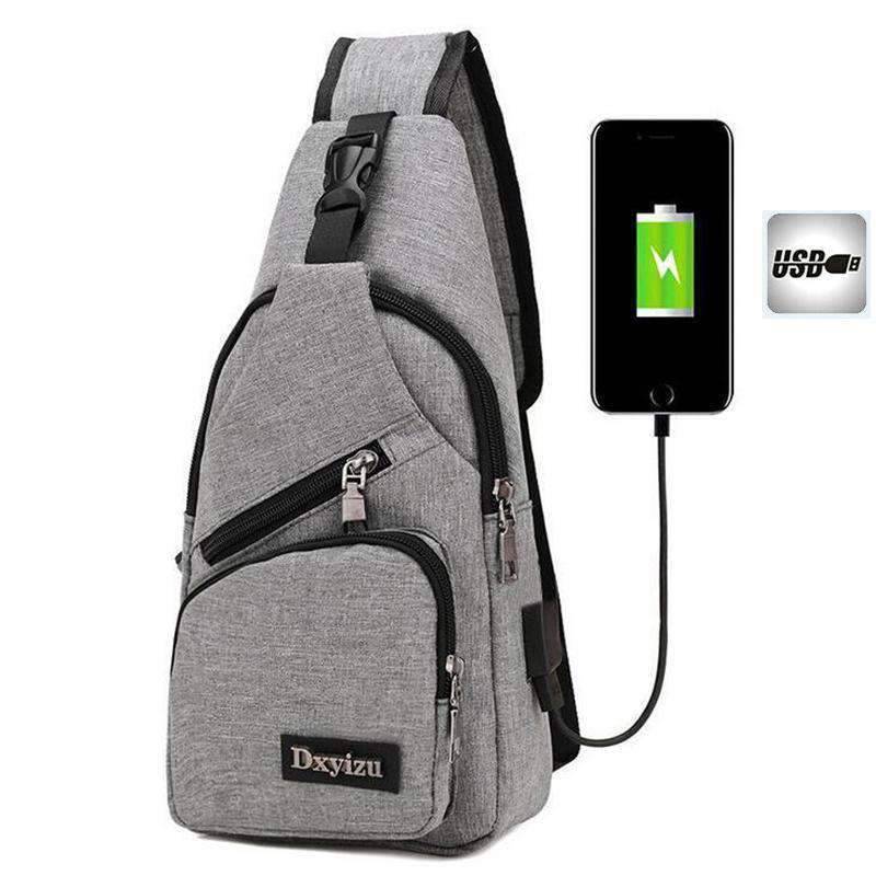 Versatile Sling Shoulder Nylon Solid Crossbody Bag for Men and Women Crossbody Bags Cooperate Happily Store Gray