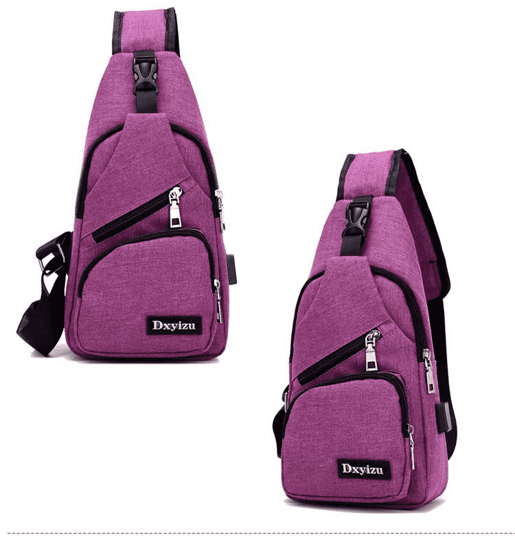Versatile Sling Shoulder Nylon Solid Crossbody Bag for Men and Women Crossbody Bags Cooperate Happily Store Purple