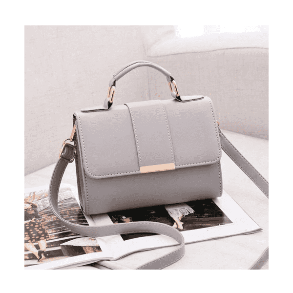 Versatile Small Flap Leather Fashioned Shoulder Bag for Women Shoulder Bags REPRCLA Official Store gray 20x15x6cm