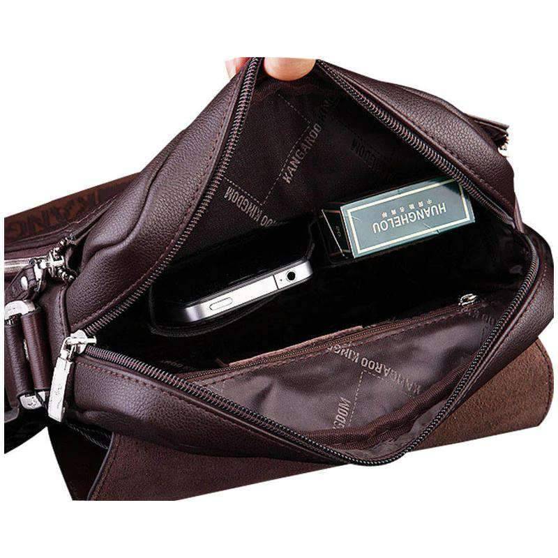 Vintage Box Shaped Shoulder Leather Crossbody Bag for Men Crossbody Bags Baellerry Speciality Store