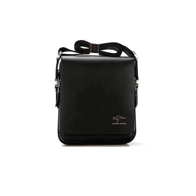 Vintage Box Shaped Shoulder Leather Crossbody Bag for Men Crossbody Bags Baellerry Speciality Store Black 17x19x7cm
