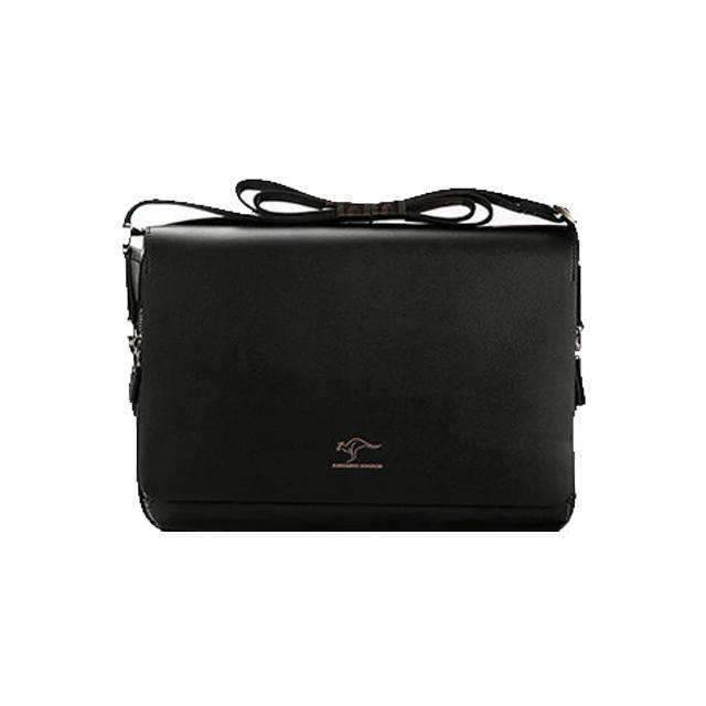 Vintage Box Shaped Shoulder Leather Crossbody Bag for Men Crossbody Bags Baellerry Speciality Store Black 31x24x8cm