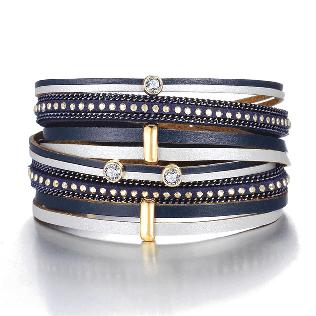 Vintage Crystal Stone Jewelry with Feather Design Wrap Bracelets IF ME Official Store BJDY722