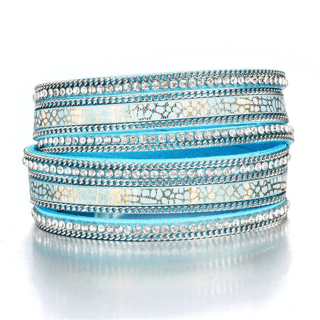 Vintage Crystal Stone Jewelry with Feather Design Wrap Bracelets IF ME Official Store BJDY723