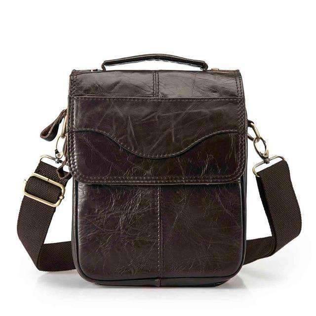 Vintage Genuine Leather Shoulder Crossbody Bag for Men Crossbody Bags GuangZhou CoolCow Leather Industry CO.,LTD brown