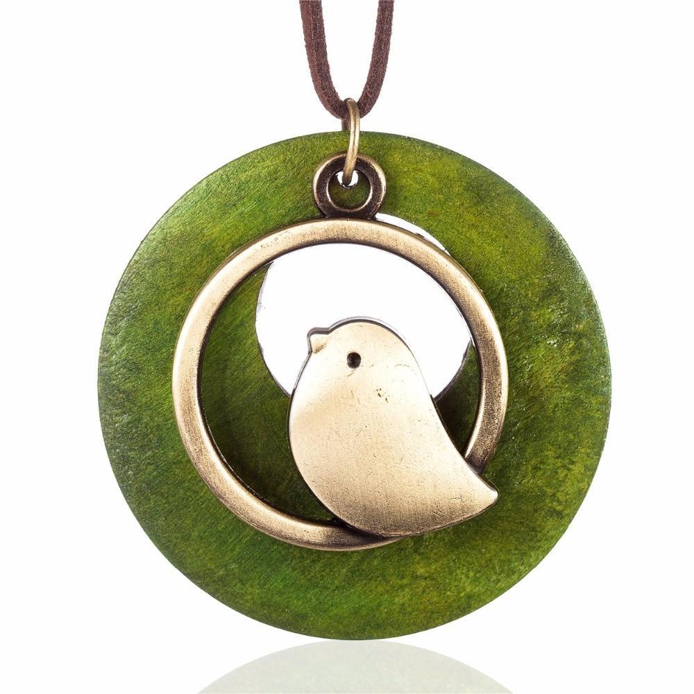 Vintage Wooden Bird Long Necklace Pendant Necklaces Coostuff Official Store
