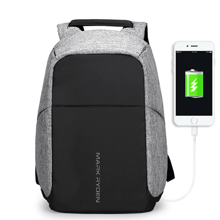 Water-repellent Nylon Laptop Backpack for Teenager Backpacks MARK RYDEN Official Store Gray USB 15inches