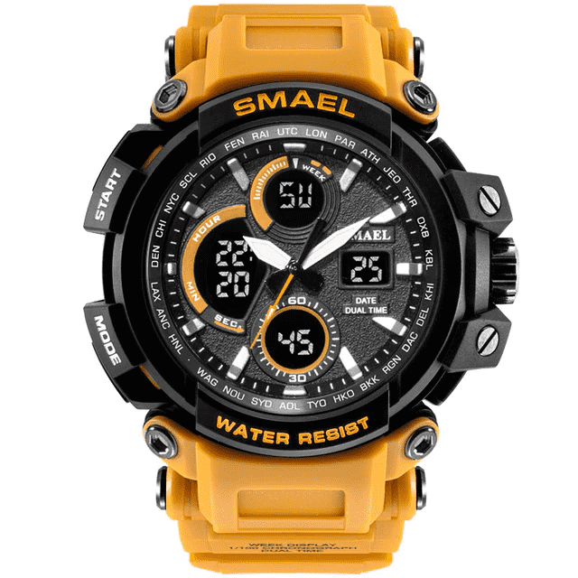 Water Resistant LED Display Digital Sports Watch For Men Sports Watches SMAEL Official Store Orange