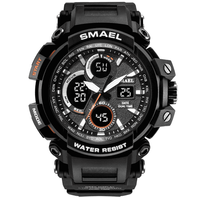 Water Resistant LED Display Digital Sports Watch For Men Sports Watches SMAEL Official Store Silver