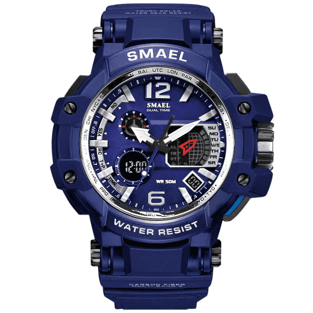 Water Resistant S Shock Casual LED Men's Sports Watch Sports Watches SMAEL Official Store Dark Blue