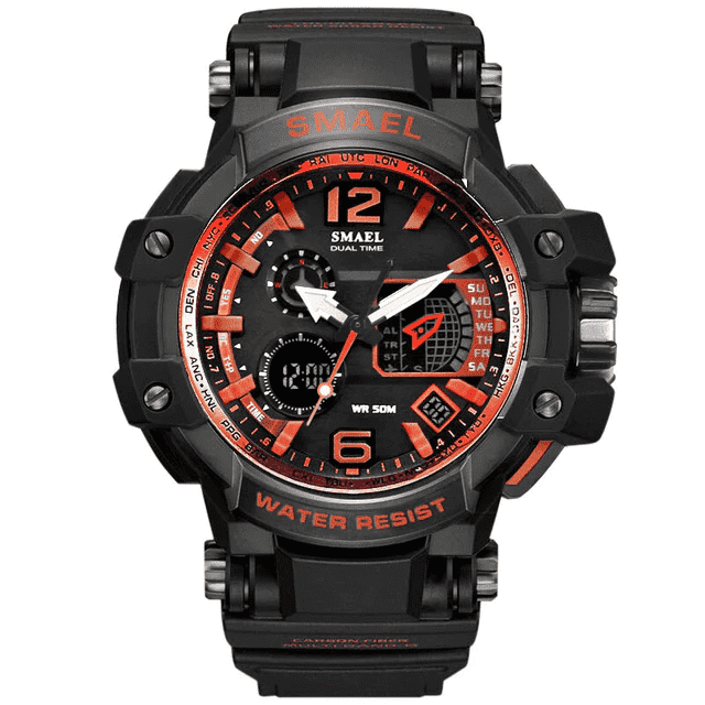 Water Resistant S Shock Casual LED Men's Sports Watch Sports Watches SMAEL Official Store Orange