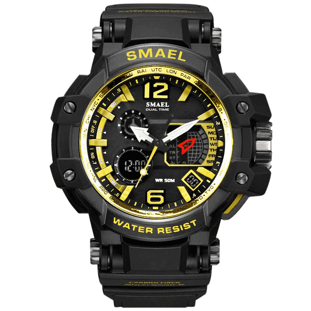 Water Resistant S Shock Casual LED Men's Sports Watch Sports Watches SMAEL Official Store Yellow
