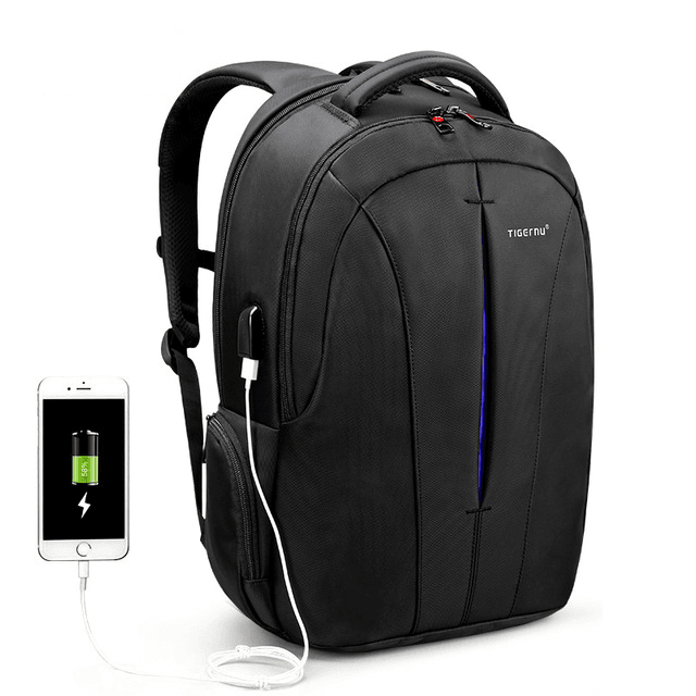 Waterproof Laptop Travel Backpack for Teenage Backpacks tigernu Store Black and Blue USB