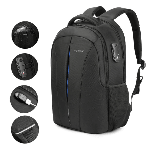 Waterproof Laptop Travel Backpack for Teenage Backpacks tigernu Store Black Blue upgrade