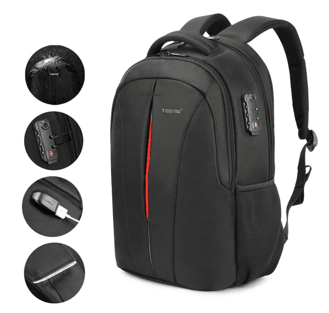 Waterproof Laptop Travel Backpack for Teenage Backpacks tigernu Store Black orange upgrade
