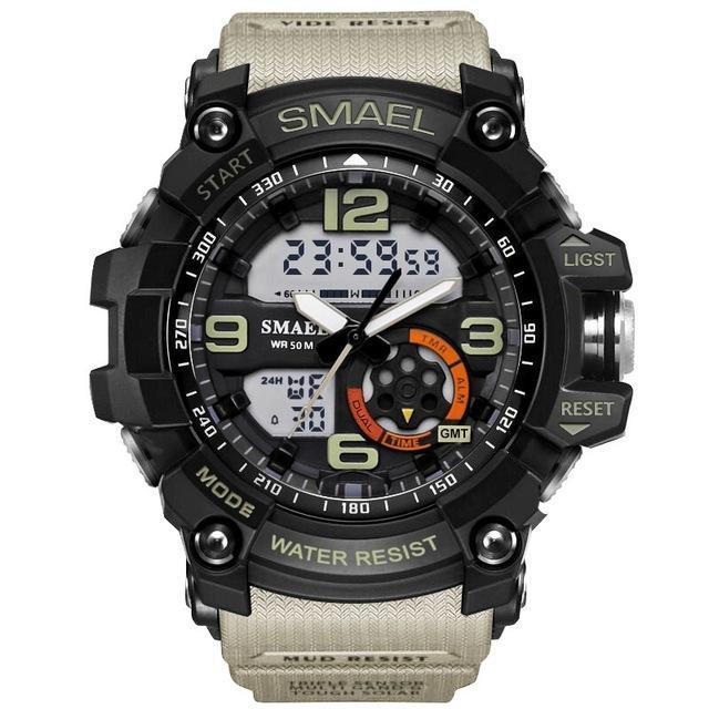 Waterproof Large Dial Sports Watch Sports Watches whatch Store khaki