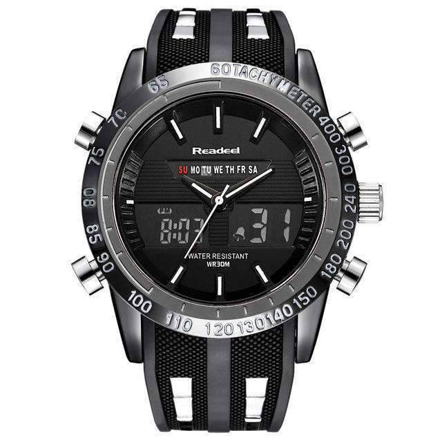 Waterproof LED Digital Military Quartz Watch For Men Quartz Watches Readeel factory Store Black