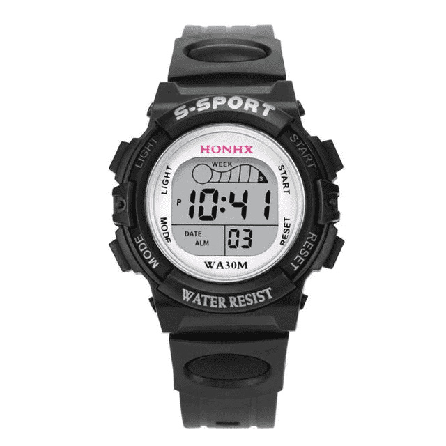 Waterproof LED Sports Alarm Date Digital Children’s Watch Children's Watches Vannobi Store Black