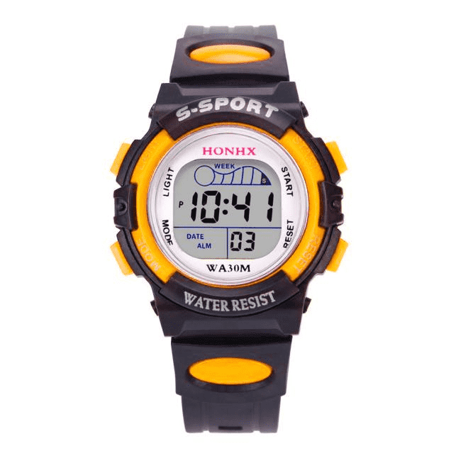 Waterproof LED Sports Alarm Date Digital Children’s Watch Children's Watches Vannobi Store Yellow