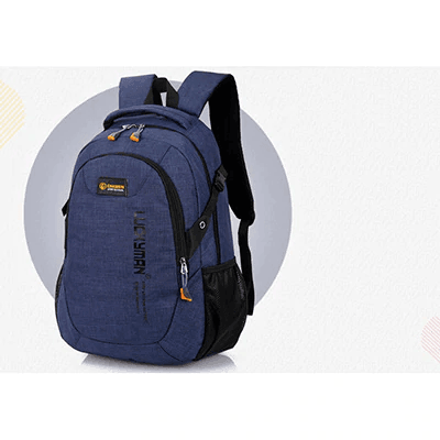 Waterproof Nylon Polyester Backpack Backpacks Cooperate Happily Store Deep blue