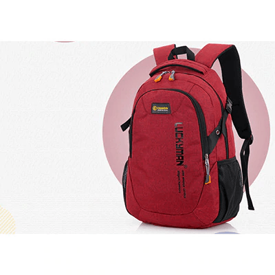 Waterproof Nylon Polyester Backpack Backpacks Cooperate Happily Store Red