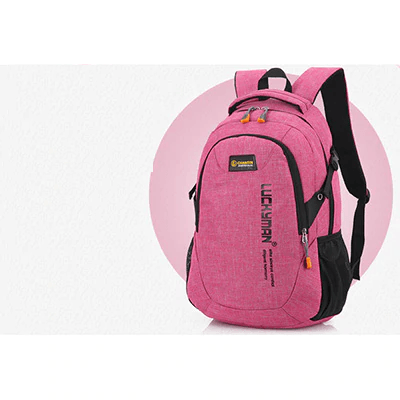 Waterproof Nylon Polyester Backpack Backpacks Cooperate Happily Store Rose red